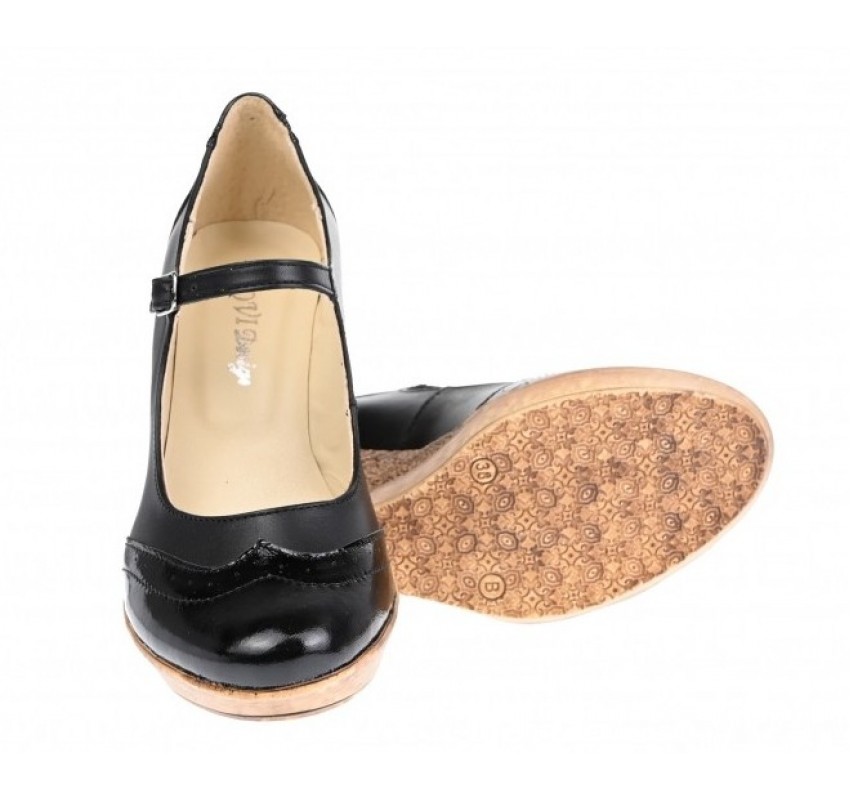 Pantofi dama casual din piele naturala  neagra - P104B