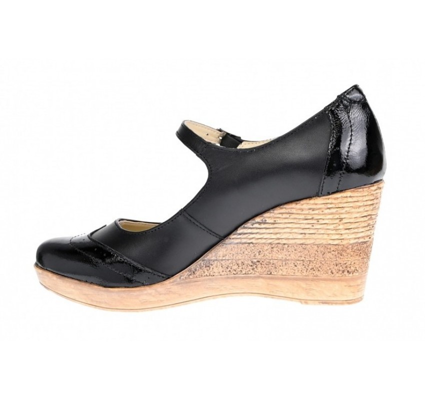 Pantofi dama casual din piele naturala  neagra - P104B