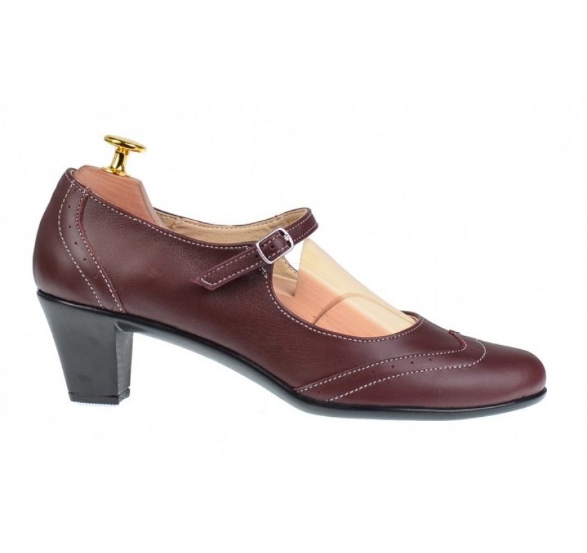 Pantofi dama eleganti din piele naturala grena - P104G