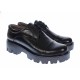 Pantofi dama casual din piele naturala platforme inalte Negru - P11N