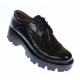 Pantofi dama casual din piele naturala platforme inalte Negru - P11N