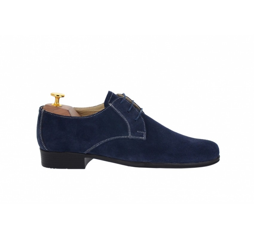 Pantofi barbati eleganti din piele naturala bleumarin P34BLMVEL