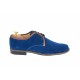 Pantofi barbati casual, eleganti din piele naturala intoarsa, bleumarin P34MBL