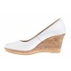 Pantofi dama casual din piele naturala alba cu platforma de 7 cm - MARA P3550ALB