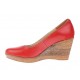 Pantofi dama casual din piele naturala cu platforma de 7 cm - MARA ROSU P3550RED