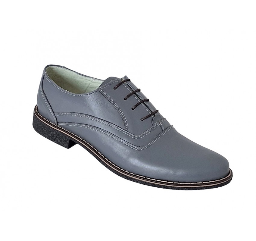 Pantofi barbati casual, eleganti din piele naturala P37GRI