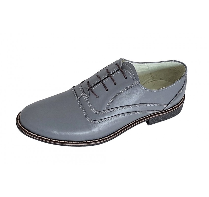 Pantofi barbati casual, eleganti din piele naturala P37GRI