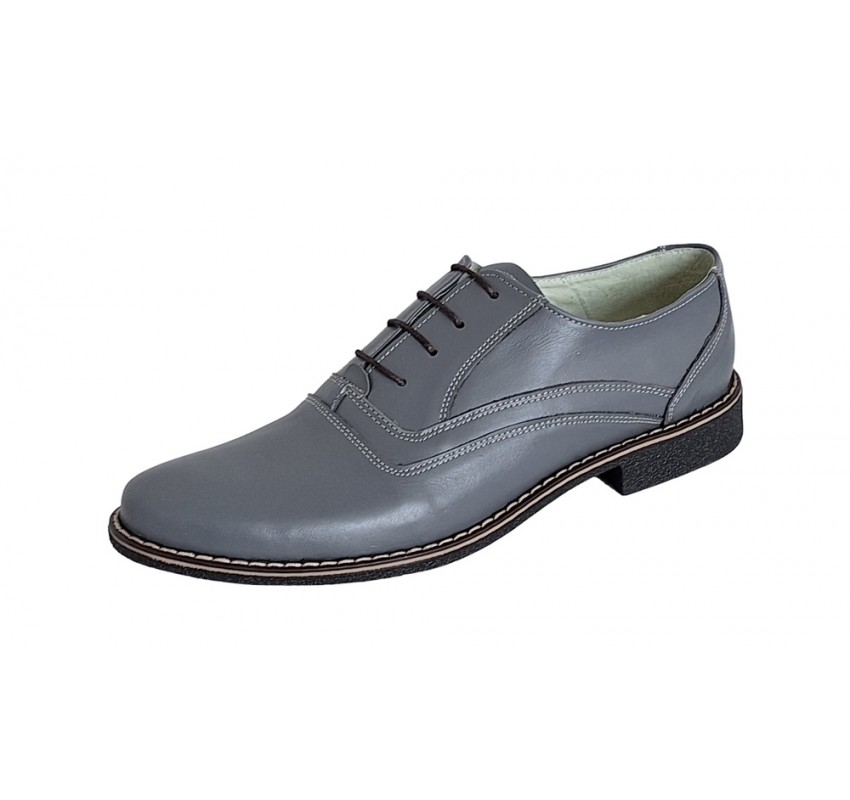 Pantofi barbati casual, eleganti din piele naturala P37GRI