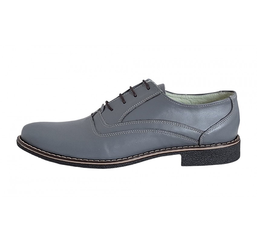 Pantofi barbati casual, eleganti din piele naturala P37GRI