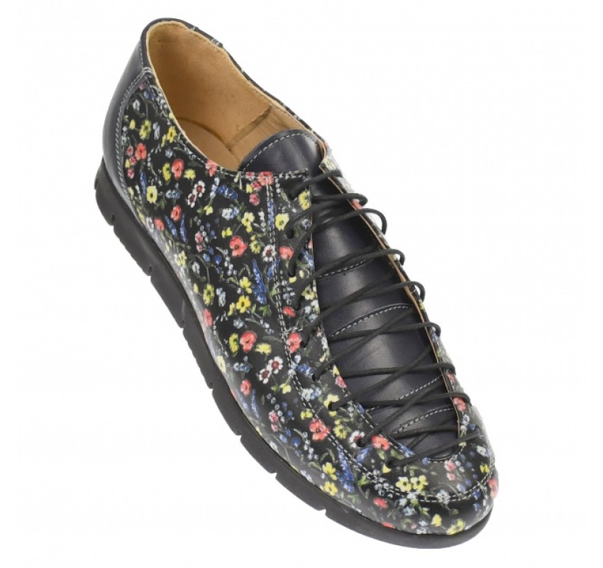 Pantofi dama, casual, din piele naturala - P501BFLOR