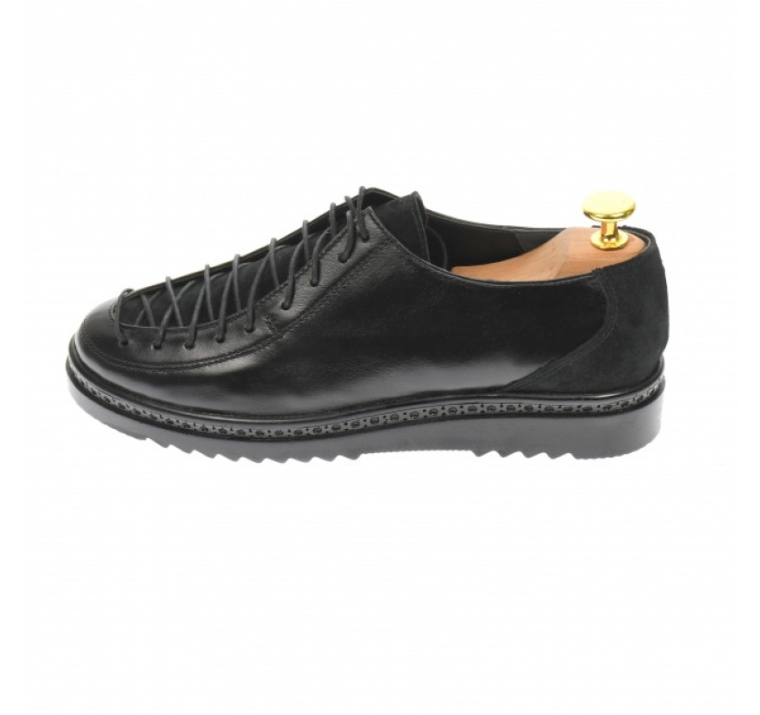 Pantofi dama casual din piele naturala, negru - P501NN