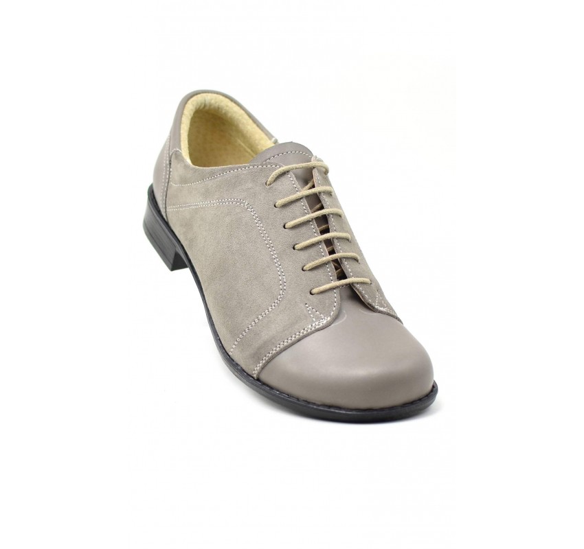 Pantofi dama casual-eleganti din piele naturala, Bob Gri, P53GRIBV