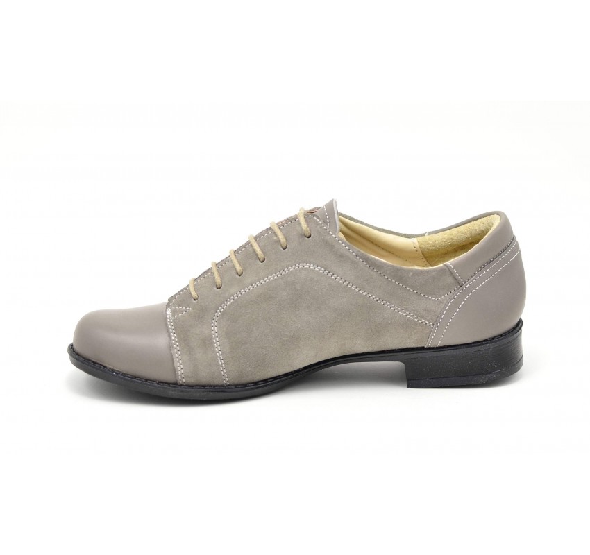 Pantofi dama casual-eleganti din piele naturala, Bob Gri, P53GRIBV