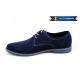 Pantofi barbati, casual-eleganti din piele naturala intoarsa, bleumarin - PABLUVEL