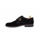 Pantofi barbati model casual-elegant din piele naturala intoarsa de culoare neagra - PANM