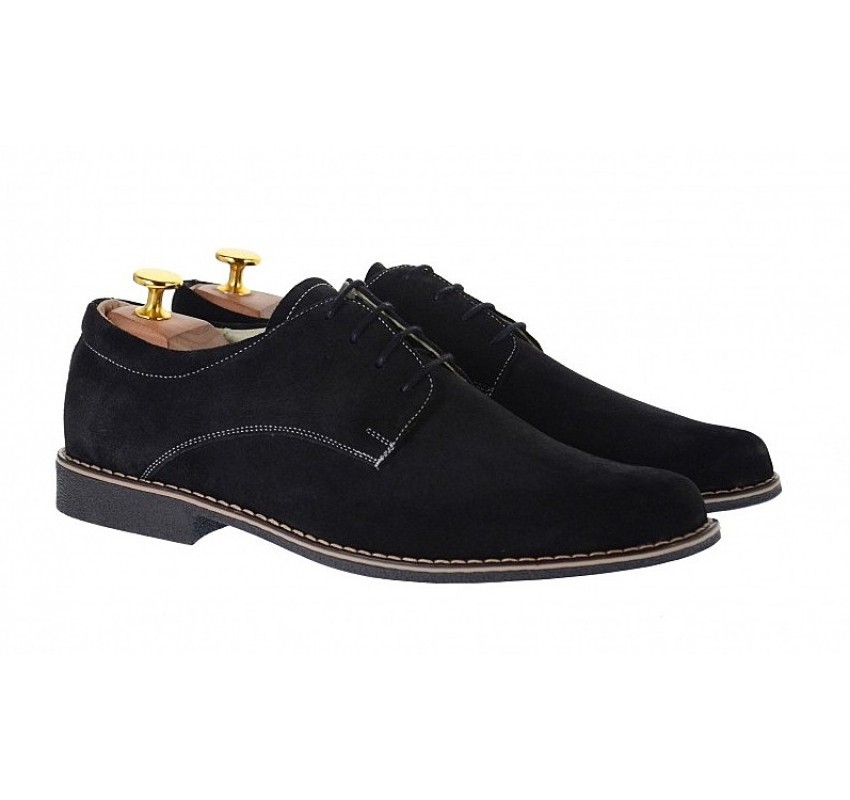 Pantofi barbati casual din piele naturala, culoare neagra PASN