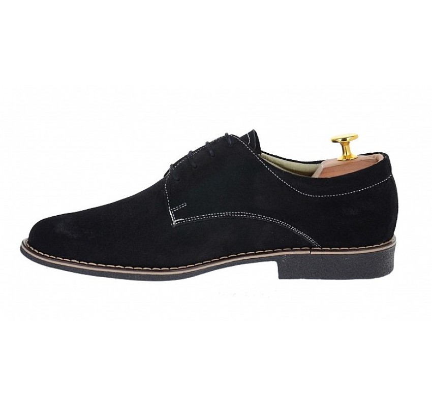 Pantofi barbati casual din piele naturala, culoare neagra PASN