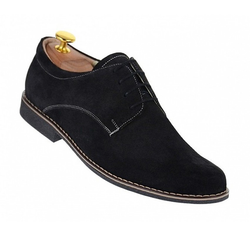 Pantofi barbati casual din piele naturala, culoare neagra PASN