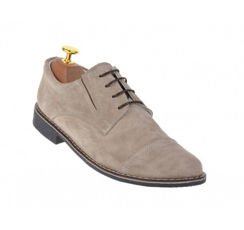 Pantofi barbati, model  casual,-elegant,  din piele naturala intoarsa, gri - PAVELGRI