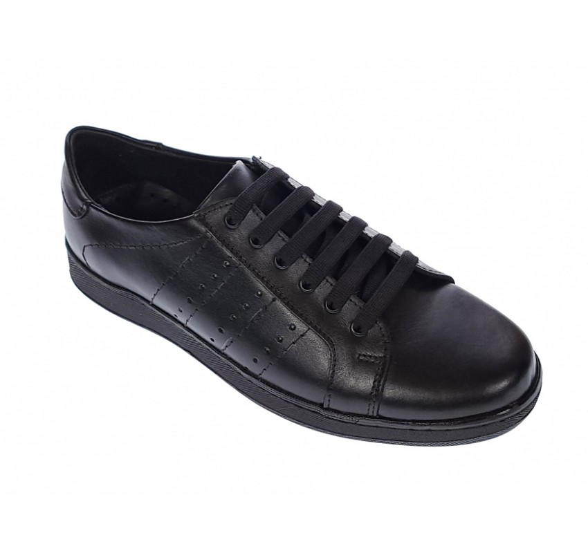 Pantofi barbati sport, casual, din piele naturala, negri,  CIUCALETI SHOES, PB2020N