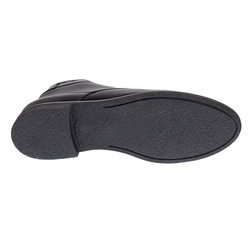 Ghete barbati casual din piele naturala (imblanite) Negru PHBONDNBOX