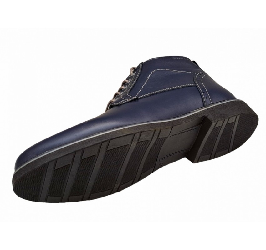 Oferta marimea 42-Produs resigilat, probat-  Ghete casual barbati, din piele naturala (imblanite)  TOMAS, Bleumarin, RGKR20BLM