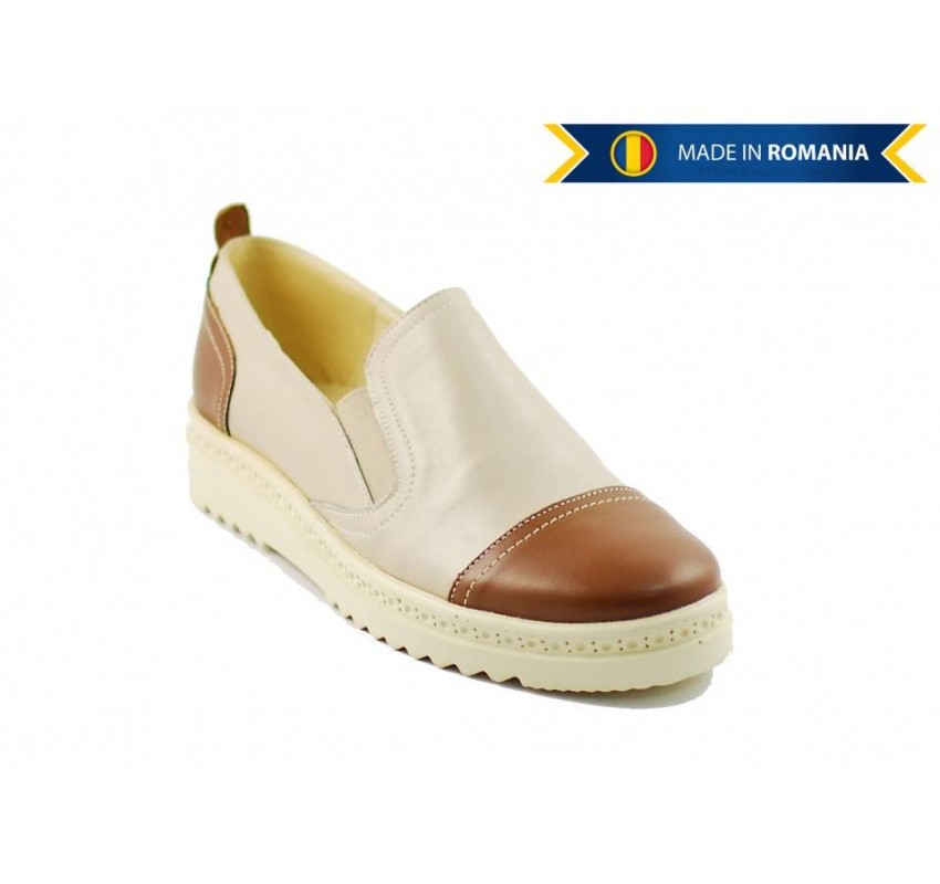 Pantofi dama casual din piele naturala bleumarin - ROV1BLM