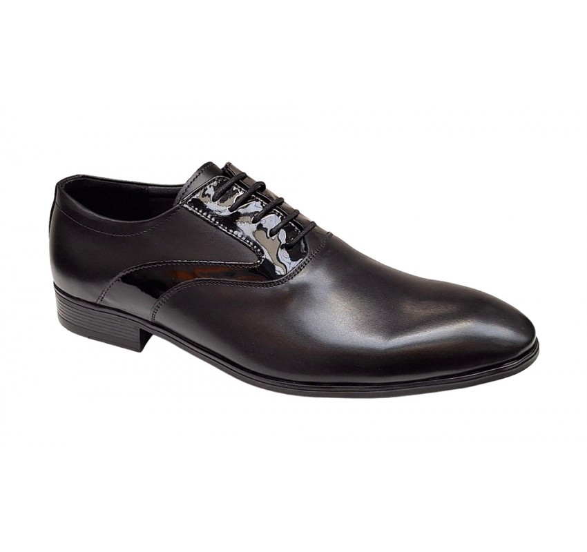 Pantofi barbati eleganti din piele naturala Negru - RSY23NL