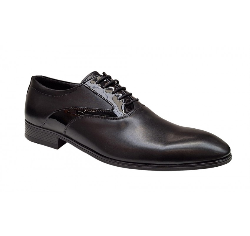 Pantofi barbati eleganti din piele naturala Negru - RSY23NL