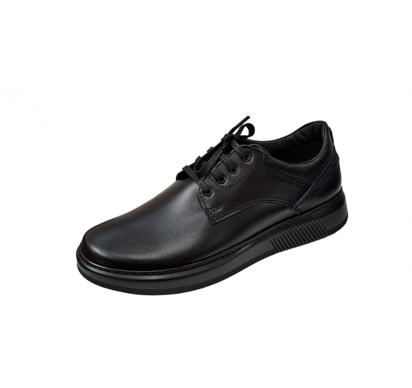 Pantofi barbati casual din piele naturala, negru, Ciucaleti Inacalaminte, RSY2N