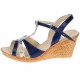 Sandale dama, din piele naturala, Toc 8 cm, Albastru Indigo, S48BLBOX