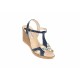 Sandale dama din piele naturala Bleu, platforme de 7cm S57XINDIGO