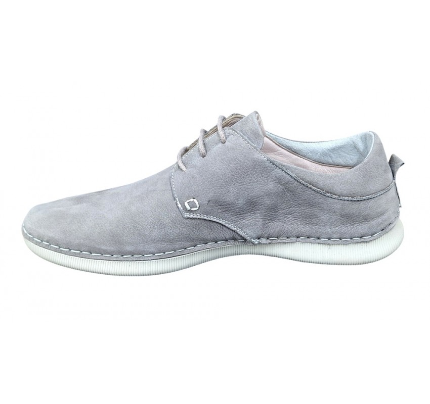 Pantofi barbati casual din piele naturala Gri - SCV549G