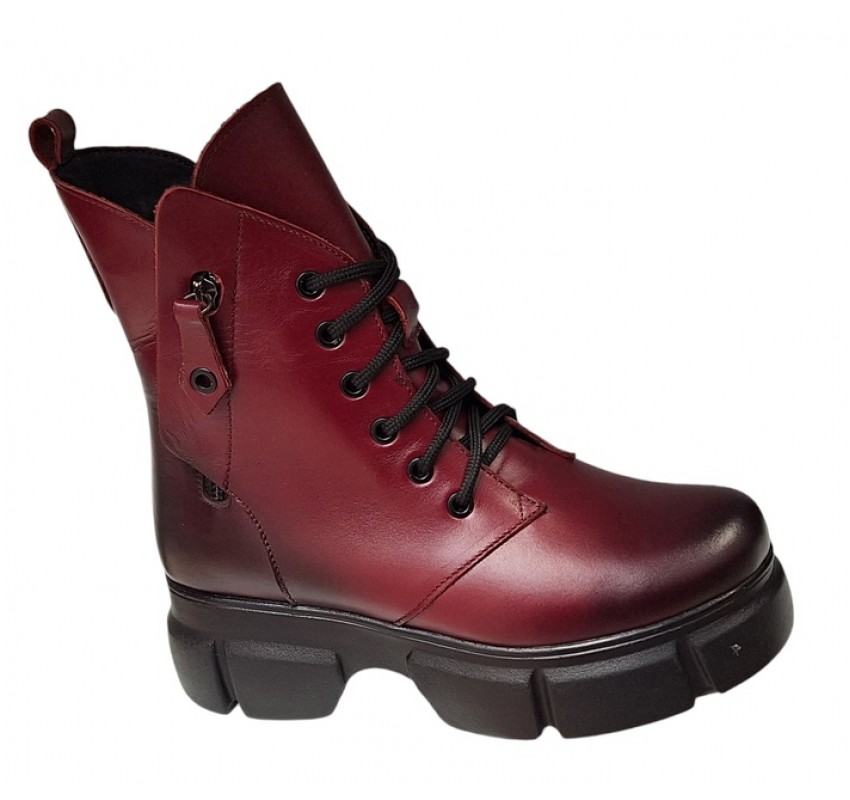 Ghete dama casual, din piele naturala, Shelenova Bordeaux SCV962N