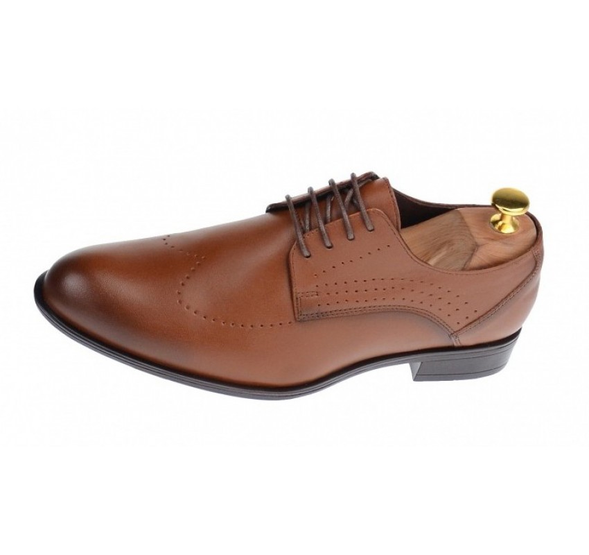 Oferta Pantofi barbati eleganti din piele naturala pe calapod lat, Maro SIR011M