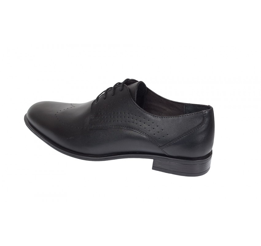 Oferta Pantofi barbati eleganti din piele naturala Negru SIR011N