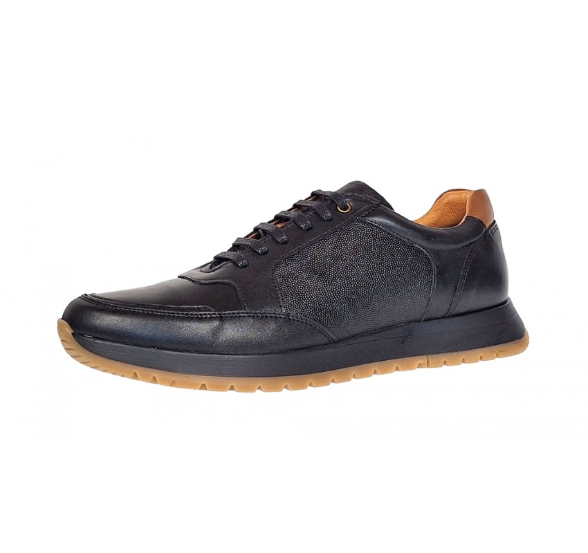 Oferta pantofi barbati sport casual din piele naturala Negru SIR119N