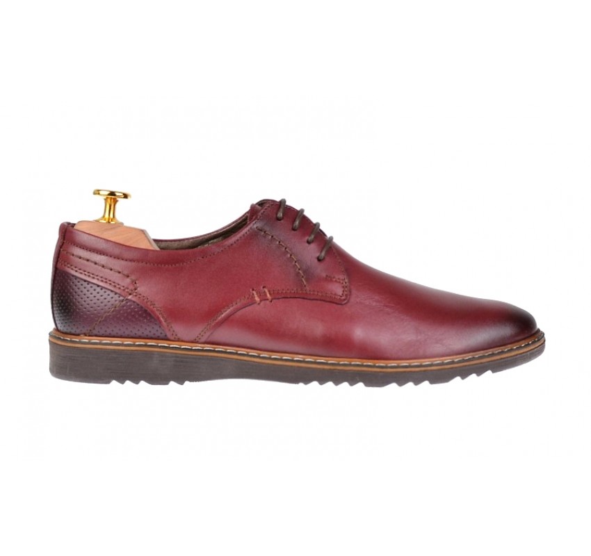 Pantofi barbati casual din piele naturala bordo - SIR135VIS