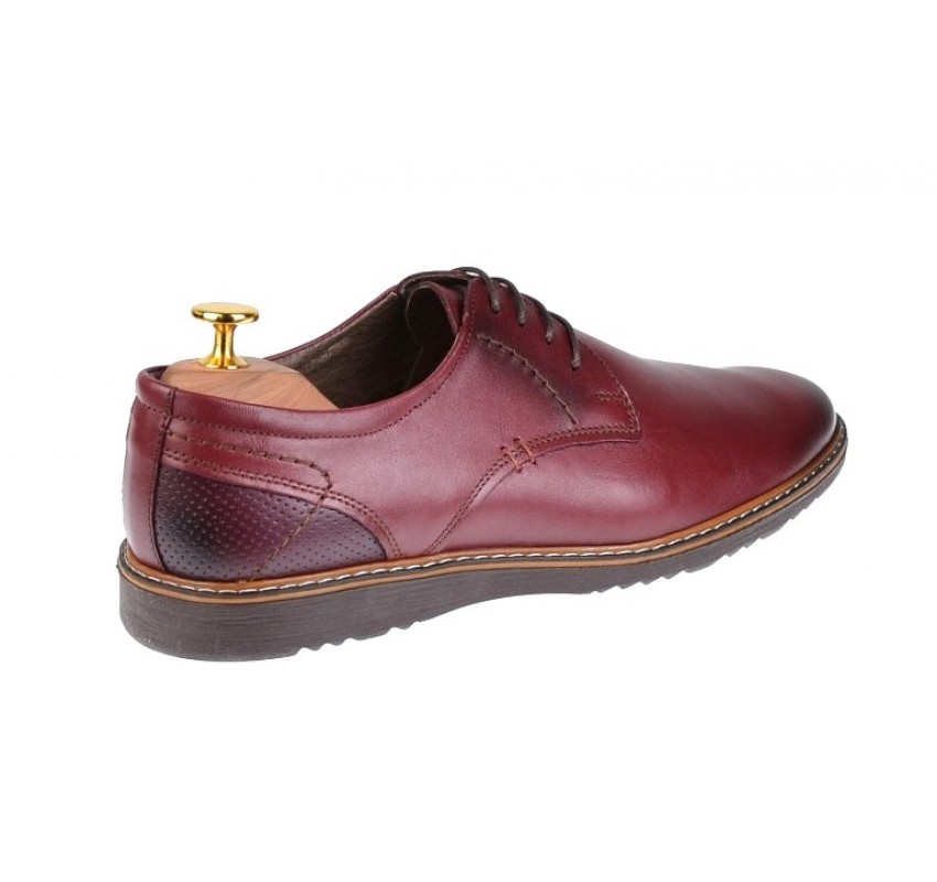 Pantofi barbati casual din piele naturala bordo - SIR135VIS