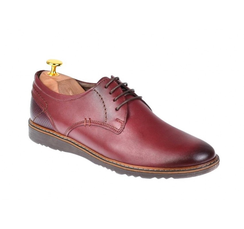 Pantofi barbati casual din piele naturala bordo - SIR135VIS