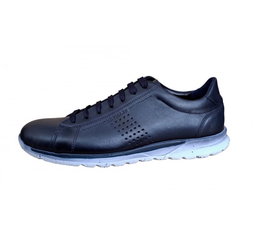 Pantofi barbati, casual, sport, din piele naturala, bleumarin, TEST397BL