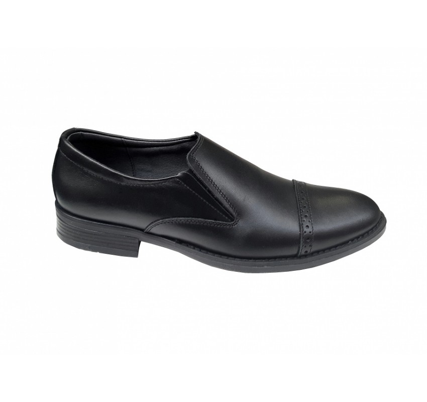 Pantofi barbati eleganti, din piele naturala, Negru, cu elastic - CIUCALETI SHOES, TEST43