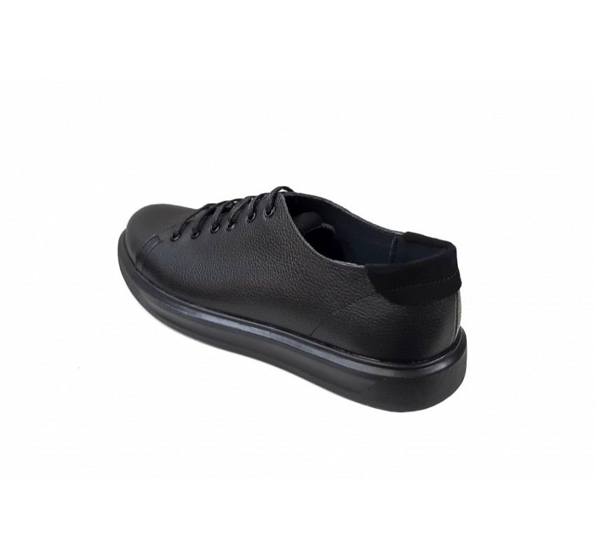 Pantofi barbati sport din piele naturala, Negru - CIUCALETI SHOES