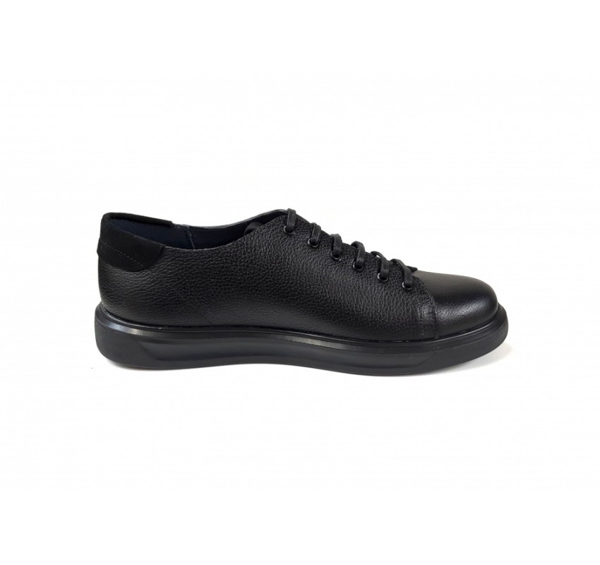 Pantofi barbati sport din piele naturala, Negru - CIUCALETI SHOES