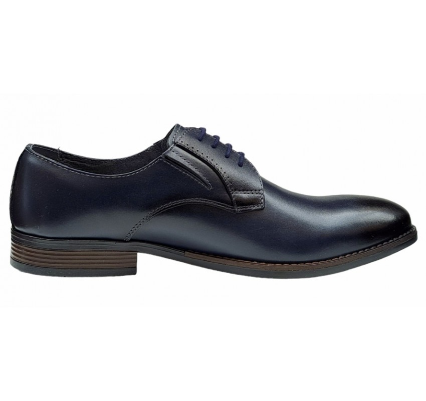 Pantofi barbati office, eleganti din piele naturala, Bleumarin, TEST59BL