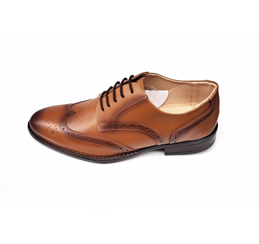 Pantofi barbati eleganti, din piele naturala, MARO CONIAC, CIUCALETI SHOES