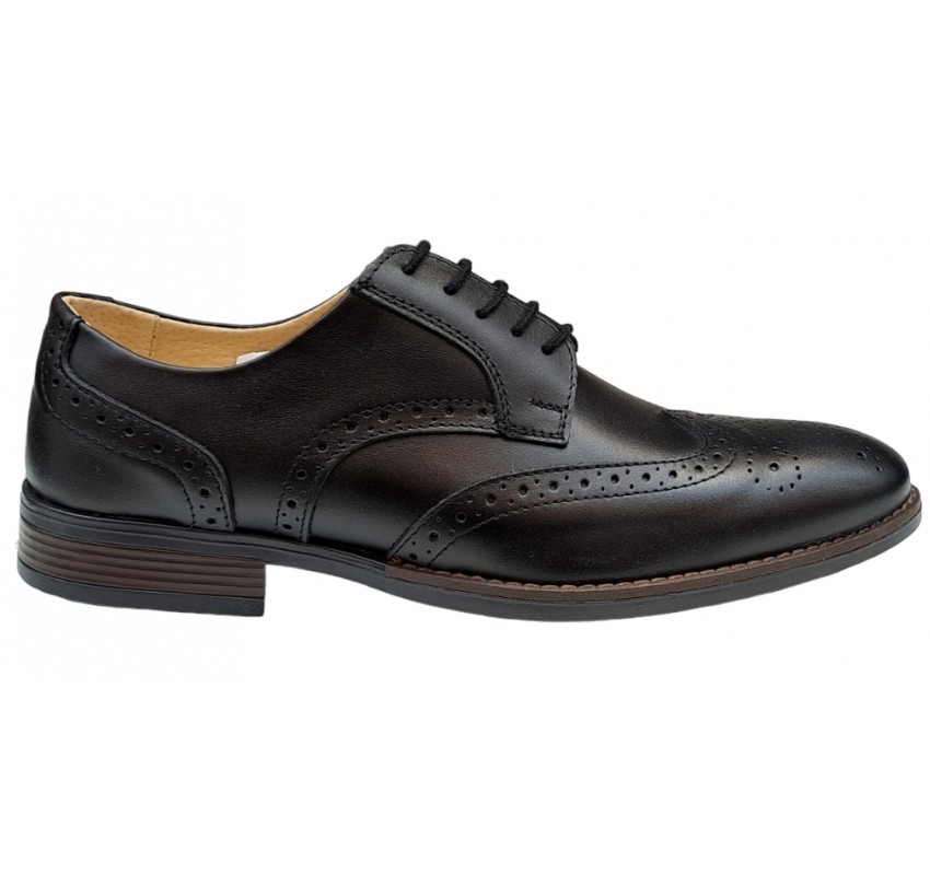 Pantofi barbati office, eleganti din piele naturala, Negru, TEST68N