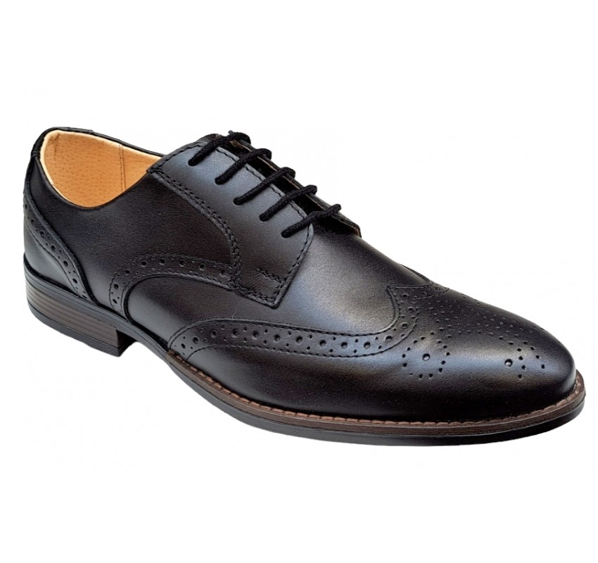 Pantofi barbati office, eleganti din piele naturala, Negru, TEST68N