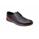 Pantofi barbati casual din piele naturala bleumarin cu maro, CIUCALETI SHOES