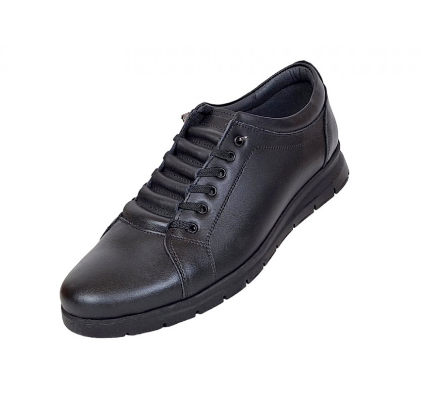 Pantofi barbati casual din piele naturala, negru - TIPON